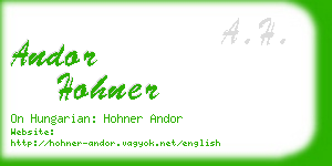 andor hohner business card